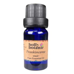 Frankincense essential oil available in either 5ml or 10ml blue glass, recyclable dropper bottles.