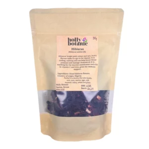 Hibiscus herb supplied in recyclable, heat-sealed pouches. Available in small, medium or large.