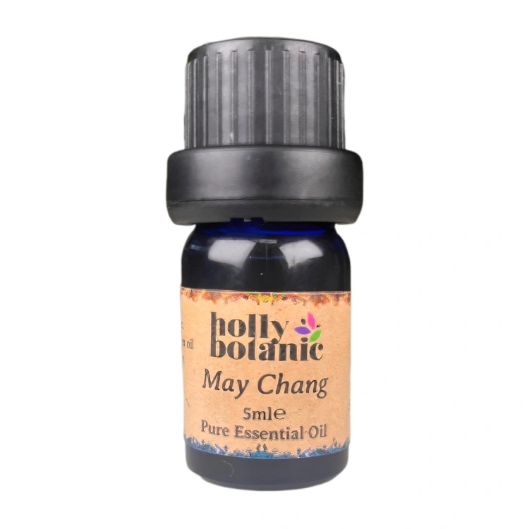 May Chang essential oil available in either 5ml or 10ml blue glass, recyclable dropper bottles.