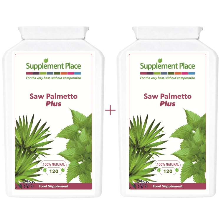 Saw Palmetto Plus 600ml - Saw Palmetto, Lycopene, Nettle - 240 capsules supplied in2 x recyclable, letterbox-friendy pots.