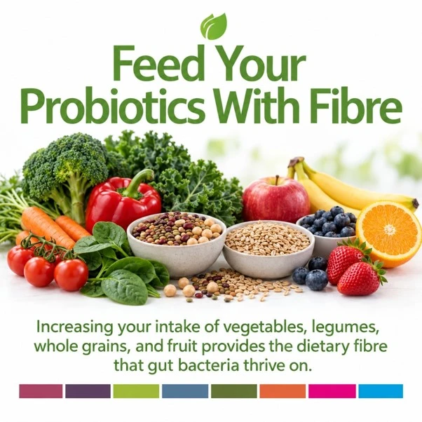 Prebiotics feed the beneficial bacterial